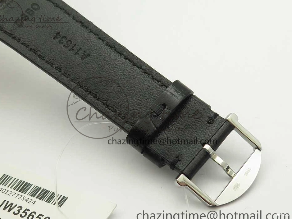 MIROTIME 1228 Portofino Automatic SS FKF 1:1 Best Edition White Dial RG Markers on Black Leather Strap A Stretchable 7141